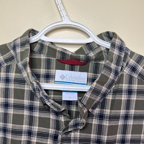 Columbia men’s‎ shirt plaid button down shirt size 1X green long sleeve - Picture 2 of 9